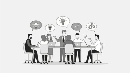 business people with speech bubbles