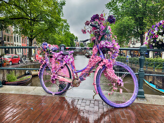 Flower Art Bike In Amsterdam