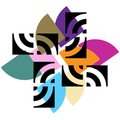 Abstract illustration  nature  concept, flower petals, rainbow colors icon