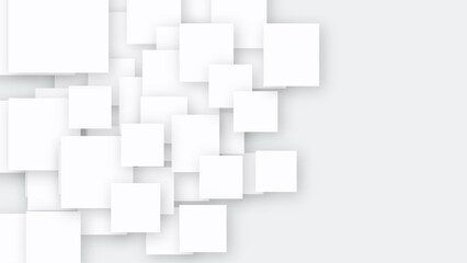 Abstract Minimalist 3D White Cubes Background with Subtle Shadows - Modern Geometric Pattern