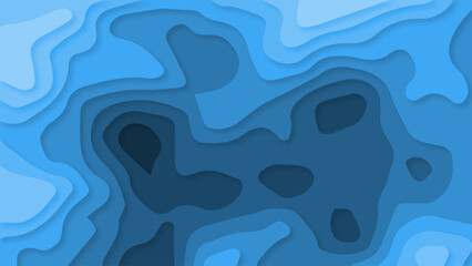 Abstract blue topographic map with swirling patterns and gradient shades	
