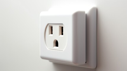 Close-up of a white electrical outlet.