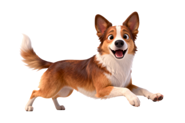 Happy Playful Cartoon Dog Running