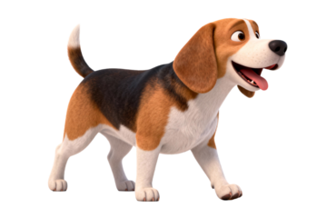 A cheerful Beagle dog with happy expression