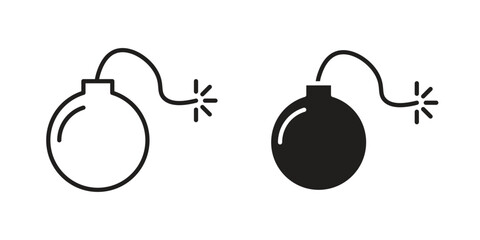 Bomb icons Black vector illustration for social media, app, and web © iconic