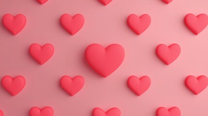 Valentine's day minimal design heart background chaos digital art pink environment viewpoint concept