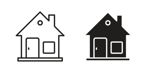 Fototapeta premium Cabin icons Black vector illustration for social media, app, and web