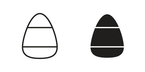 Fototapeta premium Candy Corn icons Black vector illustration for social media, app, and web