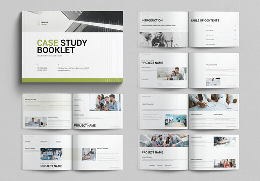 Case Study Booklet Template Design Layout Landscape