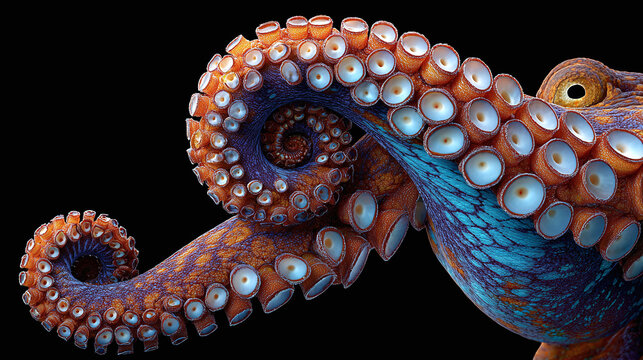 An octopus with its tentacles, showcasing its complex anatomy 