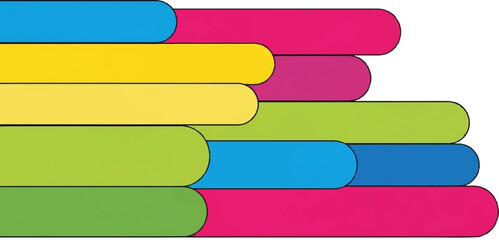 Colorful abstract shapes overlapping and layered