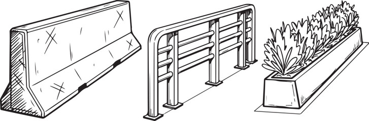 Modern office whiteboards with blank space for notes vector illustration flat design