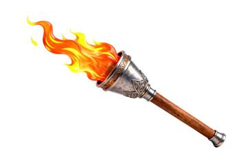 Torch with Flaming Fire in Detailed Design