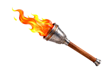 Torch with Flaming Fire in Detailed Design