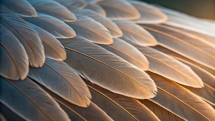 Obraz premium Close up of bird wing feathers detail texture