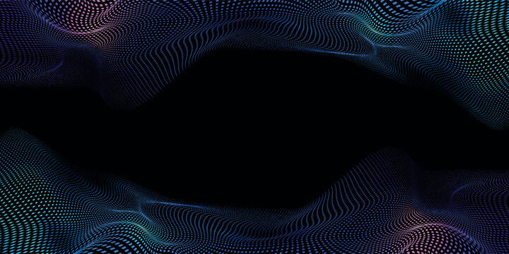 futuristic blue background. Colorful dynamic stylish wallpaper. Graphic illustration with wavy halftone design. blue vector art