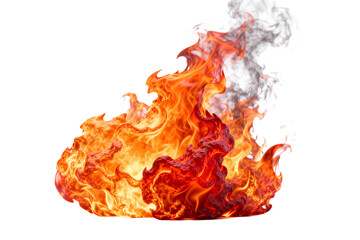 Burning Flame with Smoke in Isolated Background