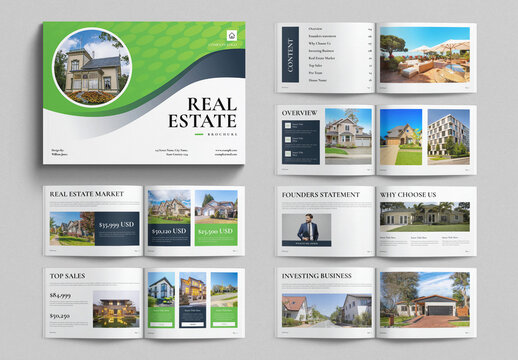 Real Estate Brochure Template Design Layout Landscape
