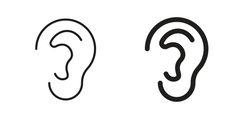 Fototapeta premium Ear icons Black vector illustration for social media, app, and web