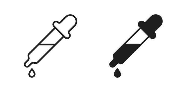 Eye dropper half icons Black vector illustration for social media, app, and web