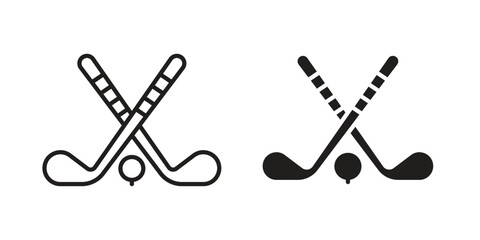 Golf club icons Black vector illustration for social media, app, and web