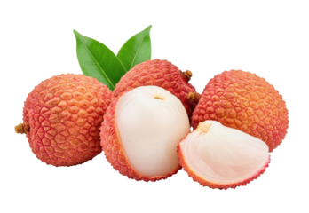 Lychee fruit transparent background cutout png