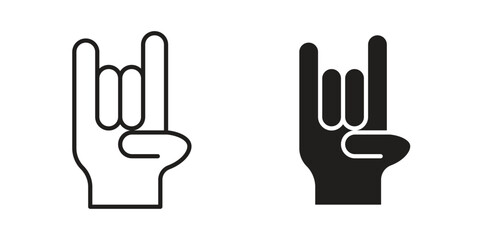 Fototapeta premium Hand Horns icons Black vector illustration for social media, app, and web