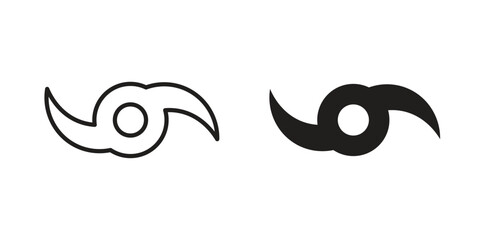 Obraz premium Hurricane icons Black vector illustration for social media, app, and web