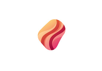 Fototapeta premium Vibrant abstract shape with colorful gradient layers