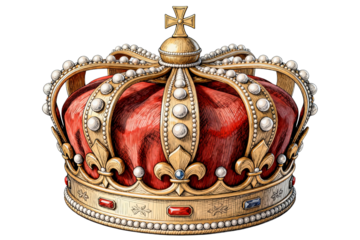 Royal Crown with Pearls and Jewels