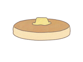 ホットケーキにバターをのせたイラスト