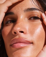 Woman's Face Close-Up Fictional Character Created By Generative AI