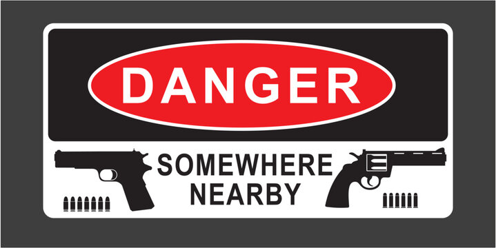 Warning sign about armed guards