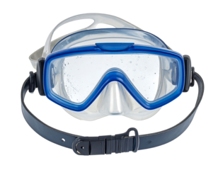 Blue Snorkeling Mask with Transparent Lens and Foggy View