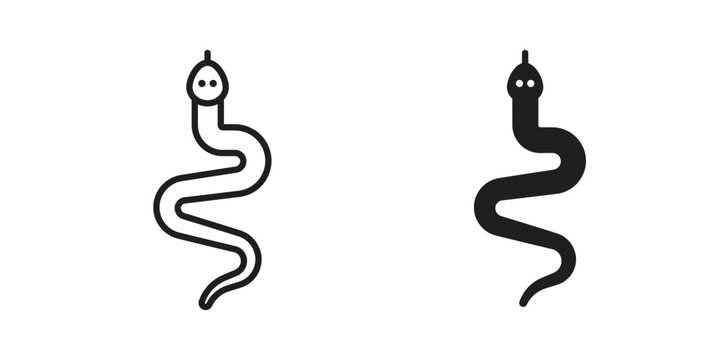 Snake icons Black vector illustration for social media, app, and web