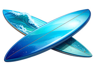 Sleek Surfboards with Glossy Ocean Blue Design