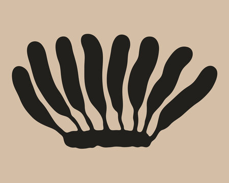 Diorama of fern leaves in black silhouette