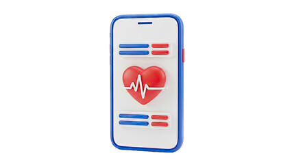 Smartphone Health App with Heartbeat Icon