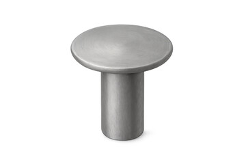 Brushed metal cylinder furniture knob with transparent background