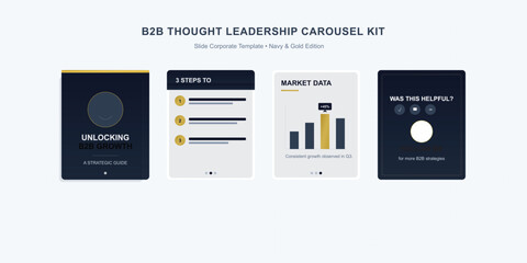 B2B Thought Leadership Carousel Kit Template for Business Growth & Strategy Presentations & &