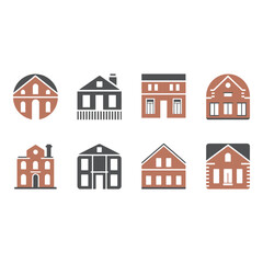 Fototapeta premium Collection of different house icons in various designs