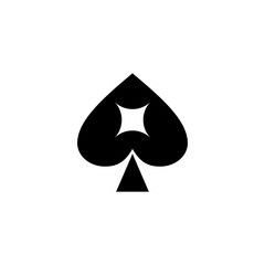 Fototapeta premium Black Spade with Inner Star Spark Logo