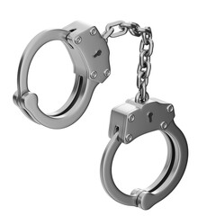 3D Rendering of a Metal Handcuffs