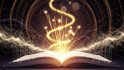 Illuminated book with cosmic energy