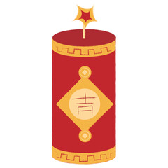 Red Chinese Firecracker Hand-drawn style