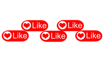 Red like button icon with white heart symbol. Modern, clean and minimal social media reaction icon suitable for apps, websites, UI design, and digital marketing.