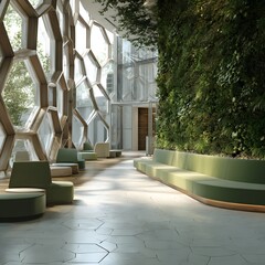 green innovation space background organic biophilic design