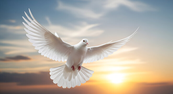 Paloma blanca en vuelo, s&iacute;mbolo de libertad y esperanza, Paloma en movimiento, representando la paz y la serenidad, esp&iacute;ritu santo, Dios esperanza y alegr&iacute;a en el coraz&oacute;n