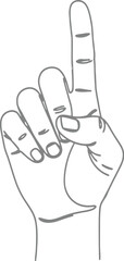 Obraz premium Hand showing one finger gesture