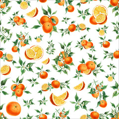 Obraz premium Orange Fruit Seamless Pattern for Print